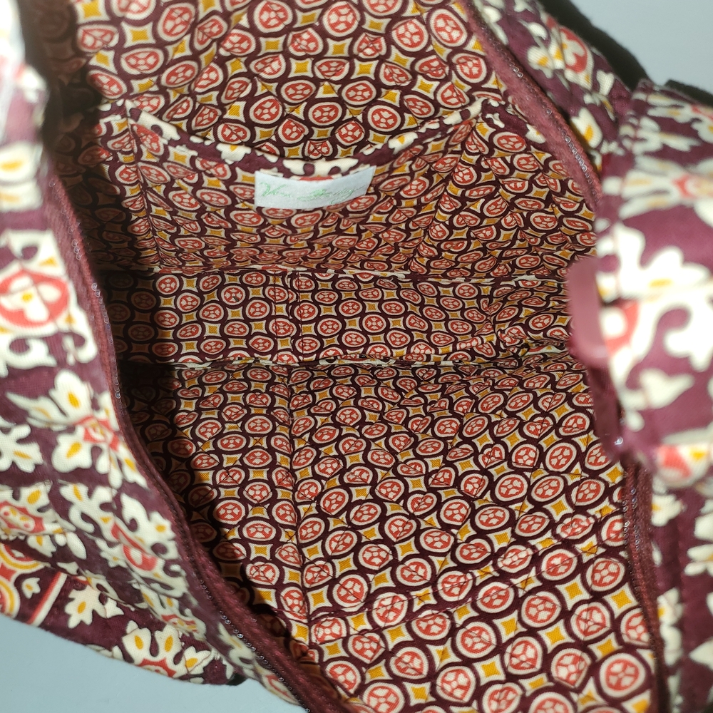 Vera Bradley Burgundy and Yellow Hobo Bag - Picture 2 of 8
